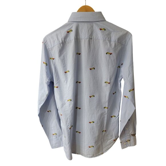 Bonobos Mens Tailored Fit Long Sleeve Button-Down Shirt With Embroidered Cars - Picture 2 of 4